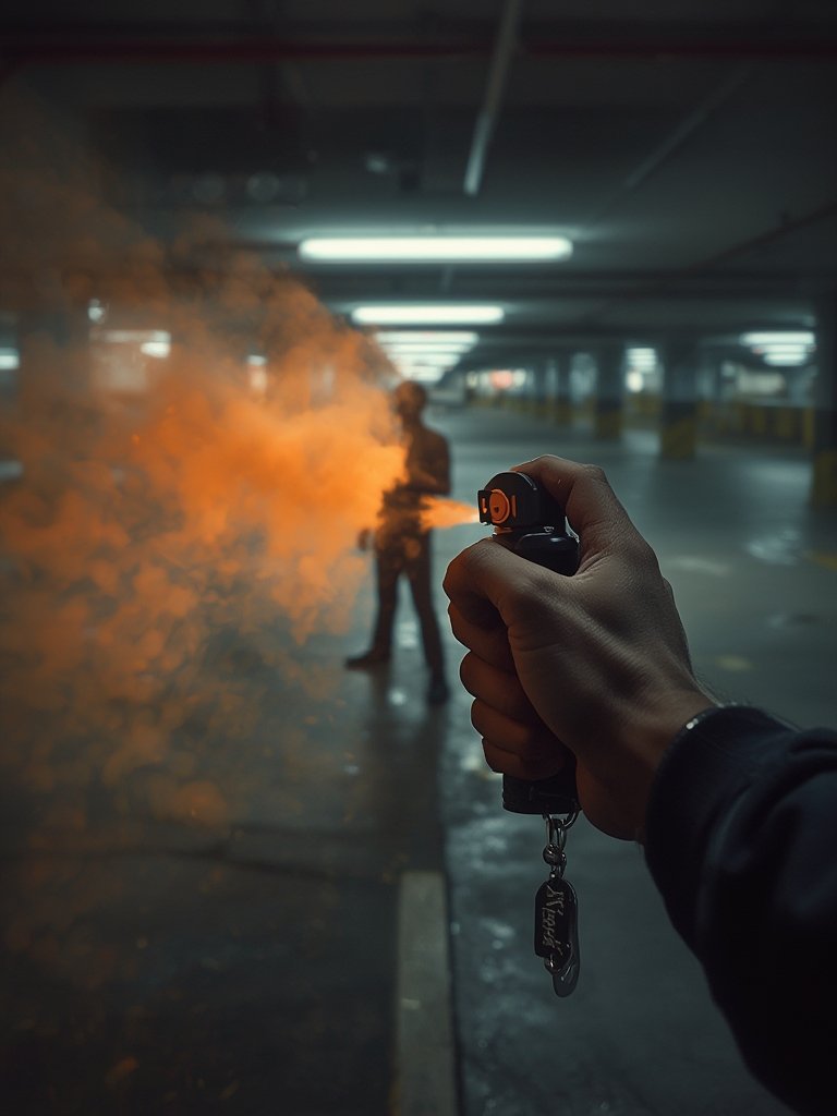 pepper spray in action