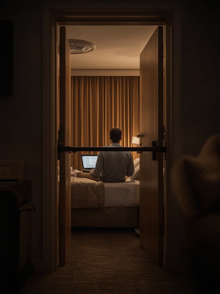 door barricade bar for travel - Illustration 3