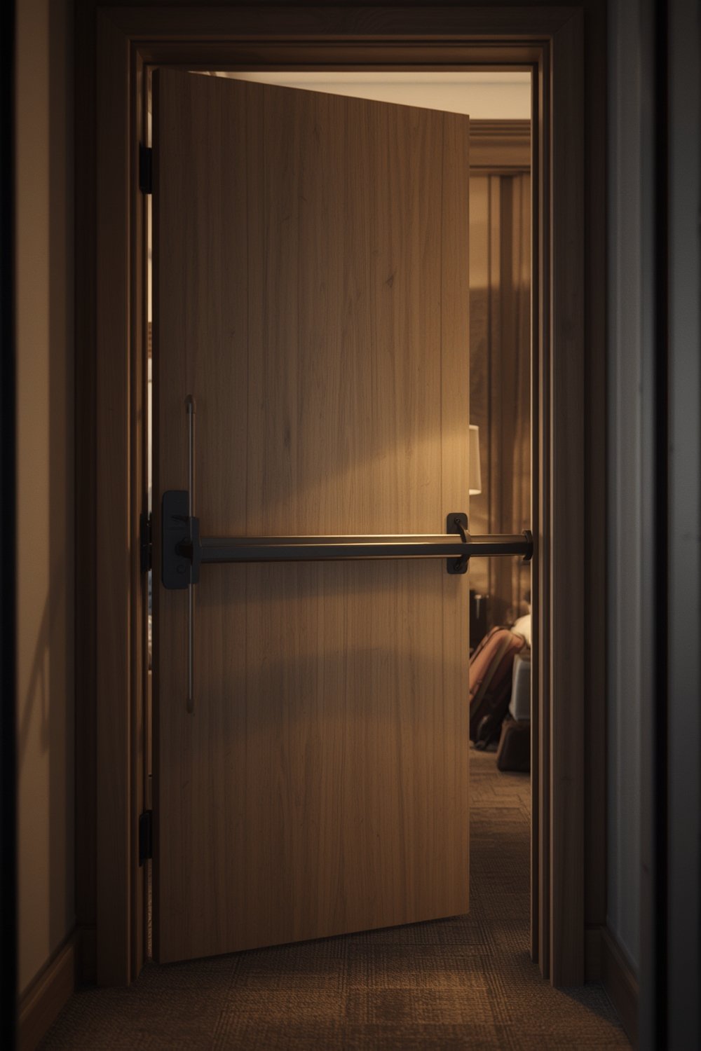 door barricade bar for travel - Illustration 1