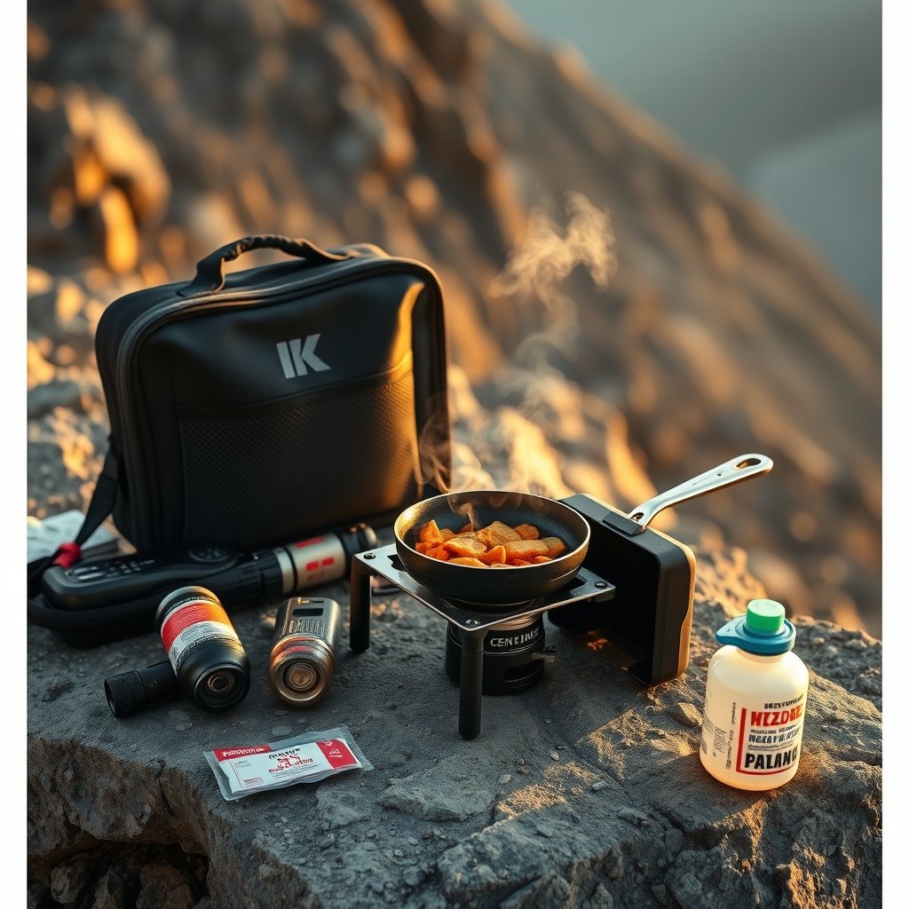 camping stove in action