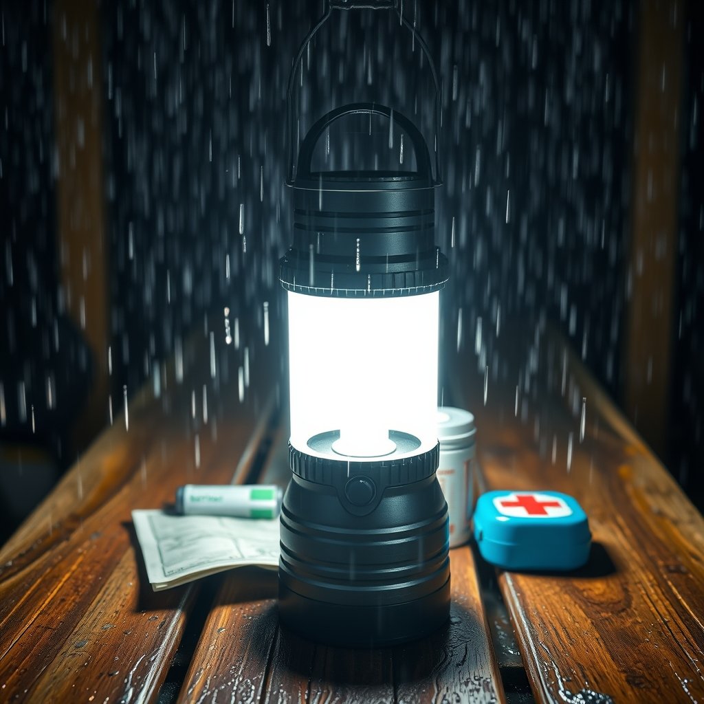 camping lantern in action