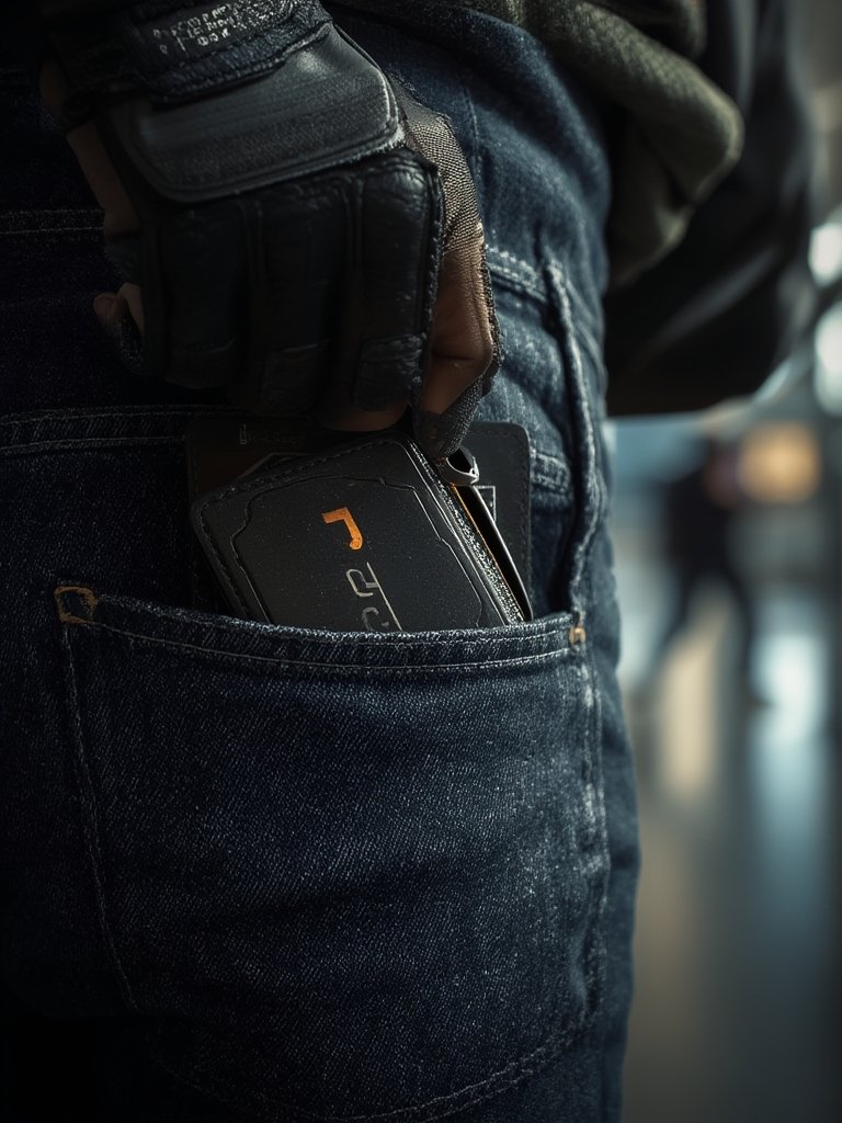 tactical wallet in action