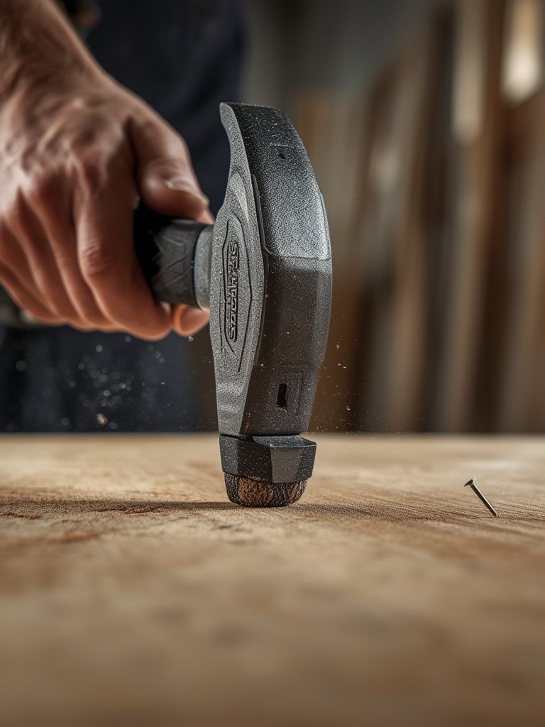 nailing hammer in action