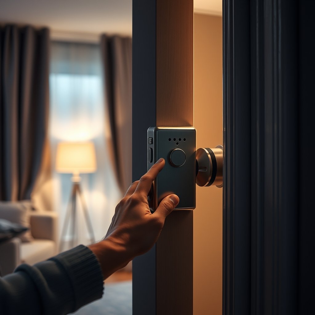 portable lock in action