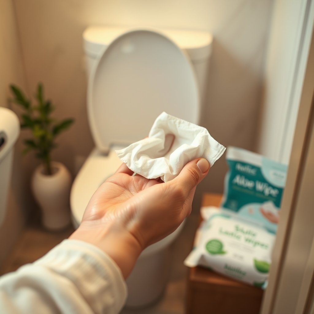 flushable wipes in action