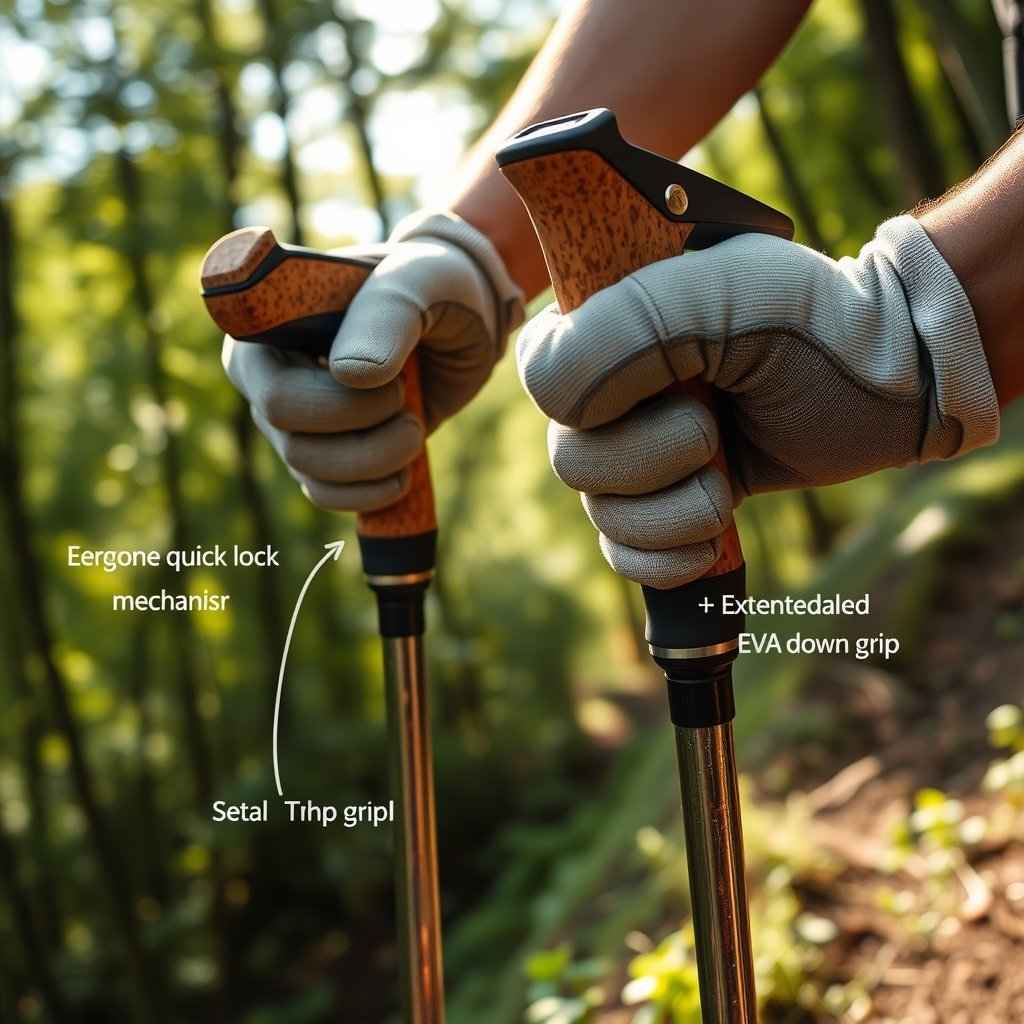 trekking poles in action