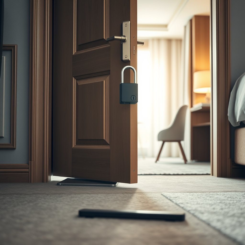 door wedge vs door lock travel - Illustration 1