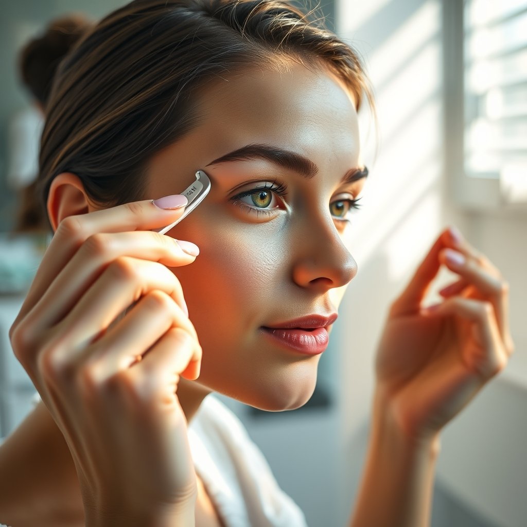 eyebrow razor in action