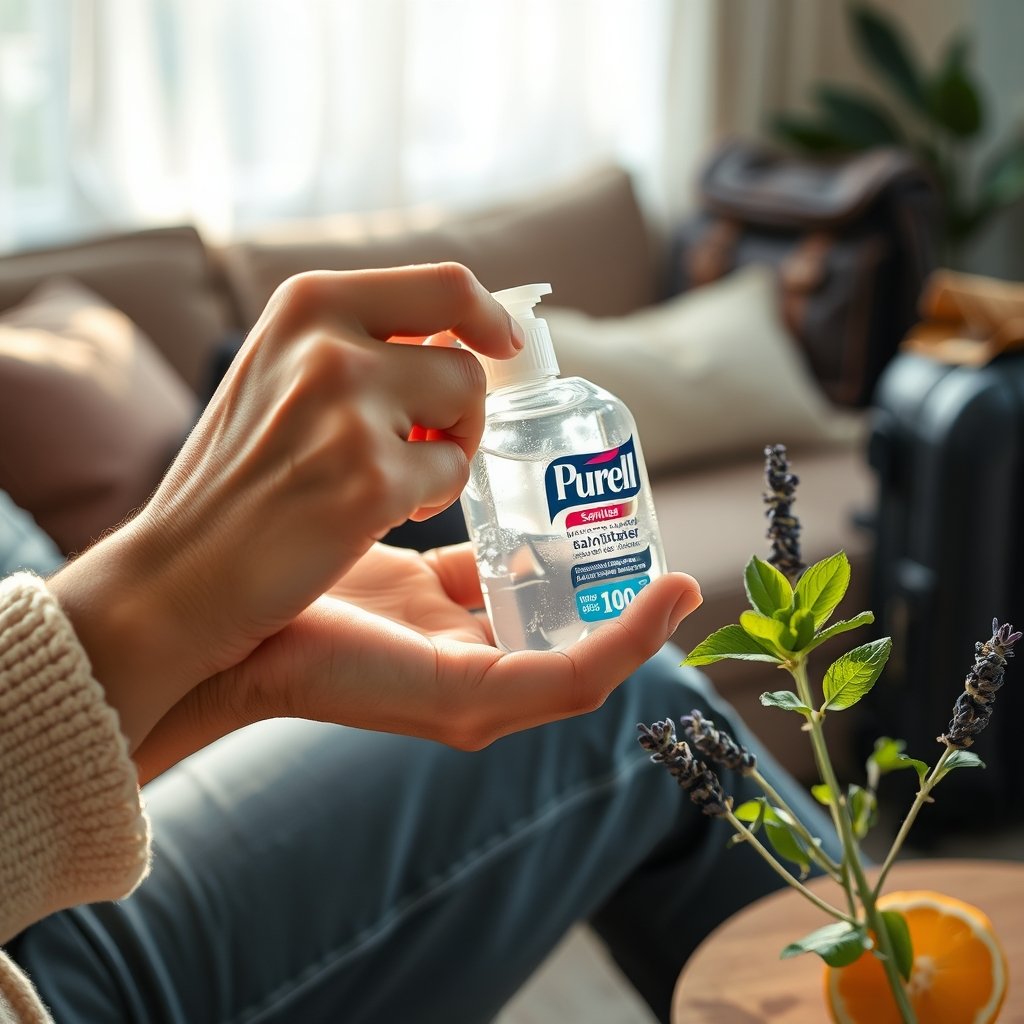 sanitizer gel in action