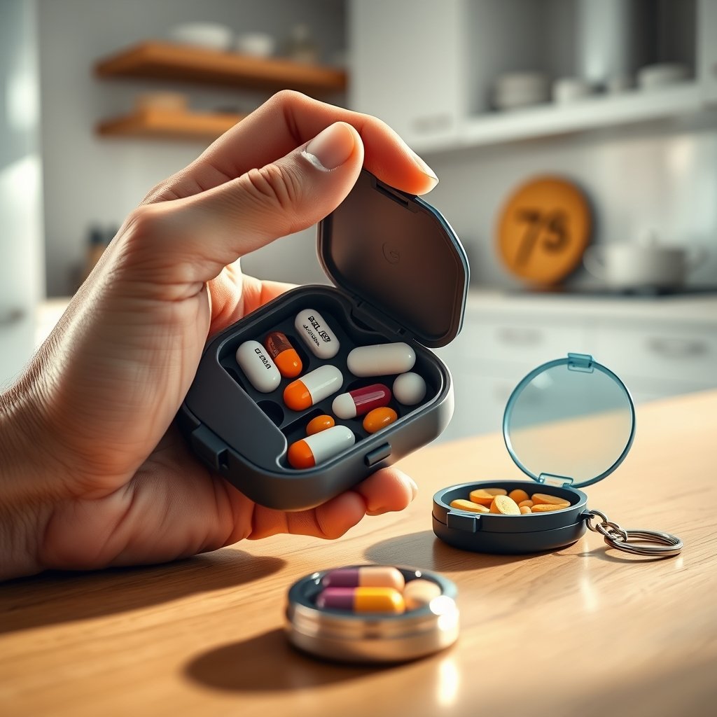 pill organizer in action