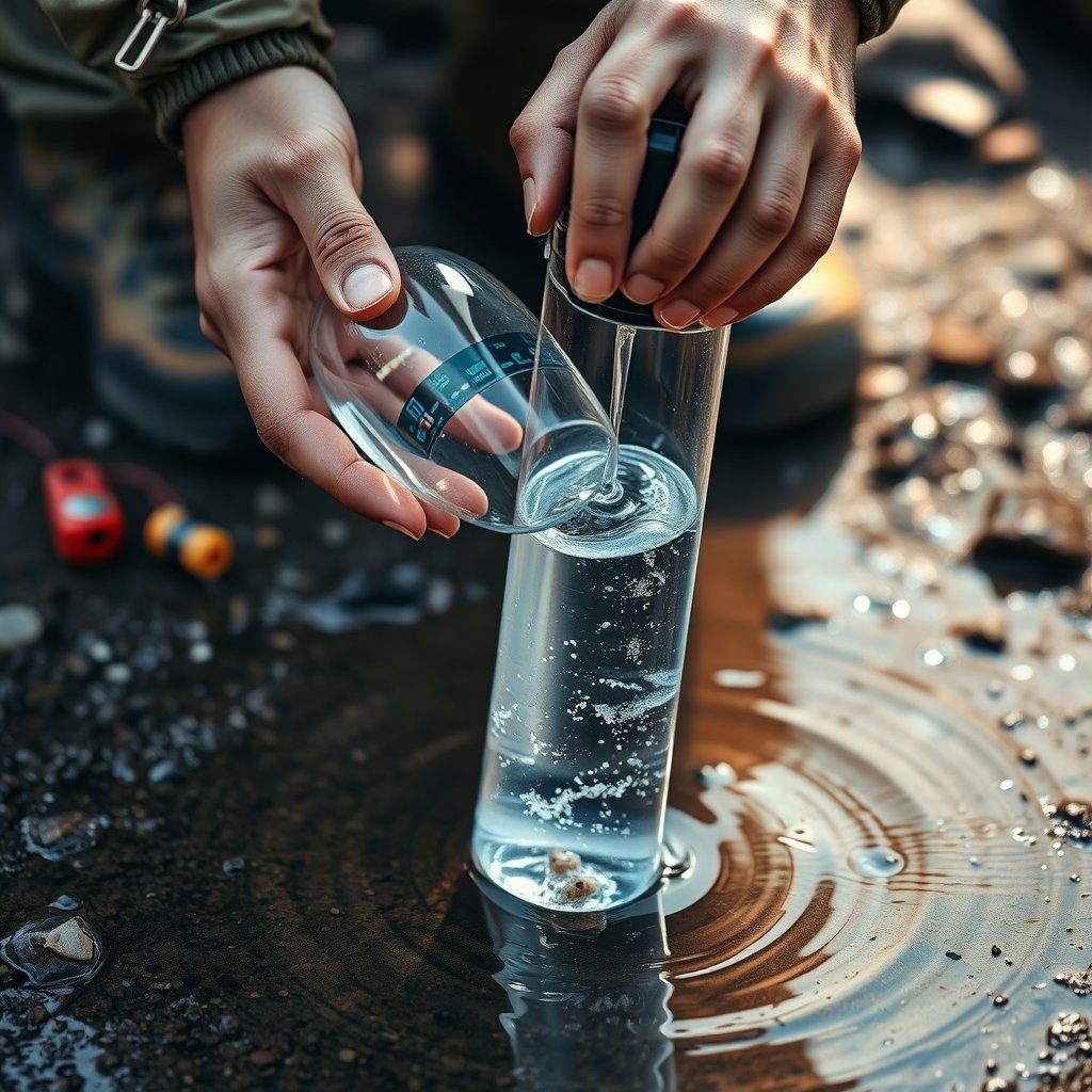 water filter in action