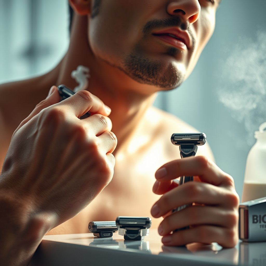 men's razors in action
