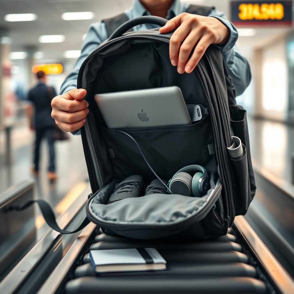 laptop backpack in action