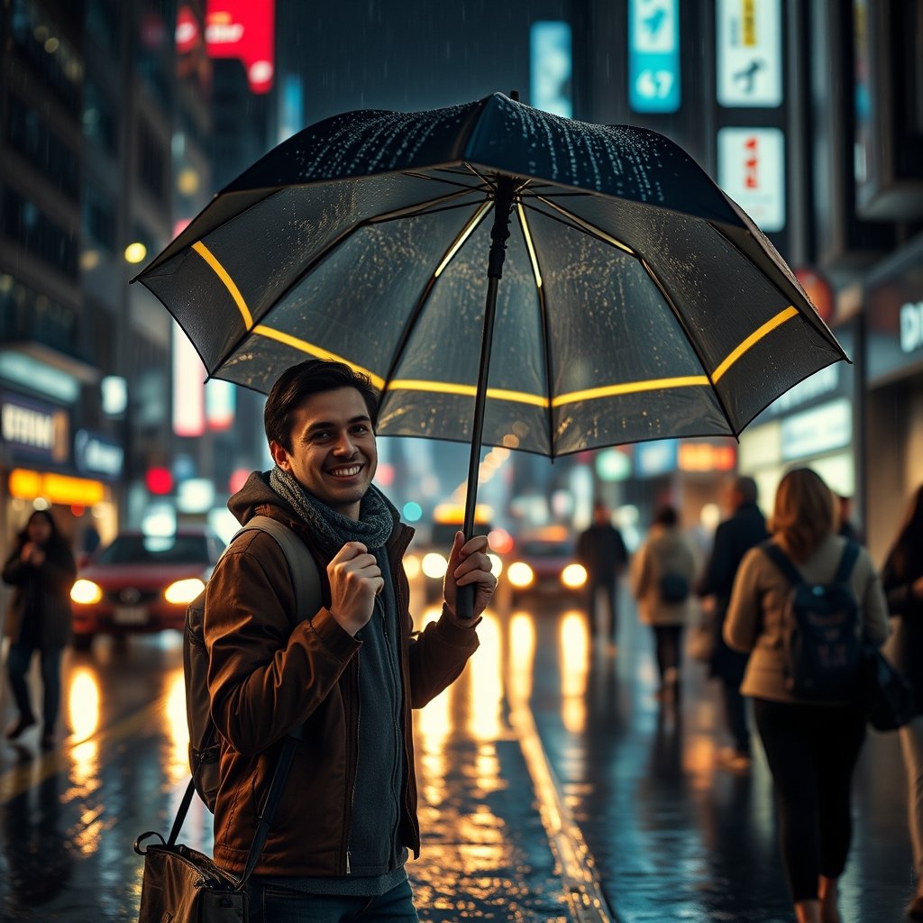 best travel umbrella with safety features - Illustration 3